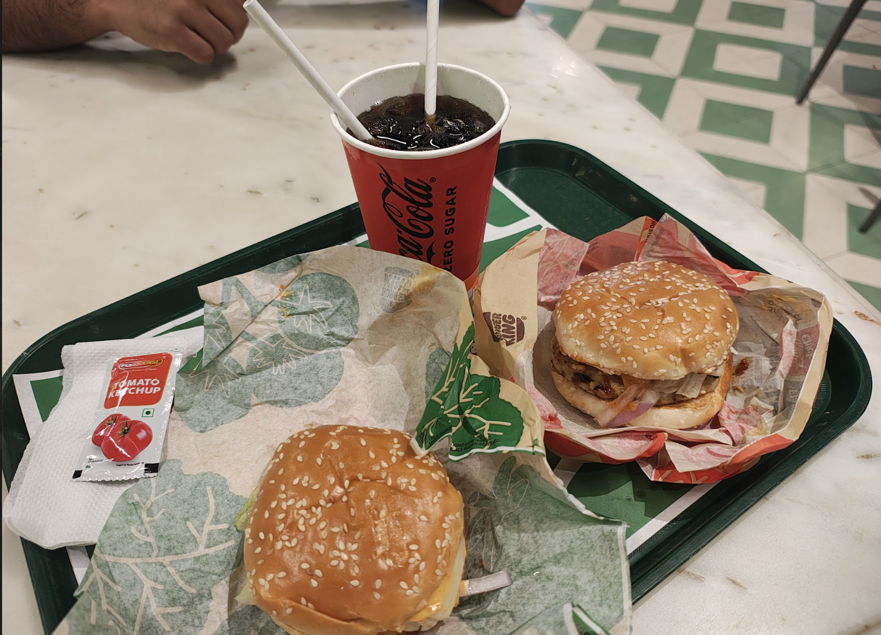 Burgers that S.Y. and I ordered.